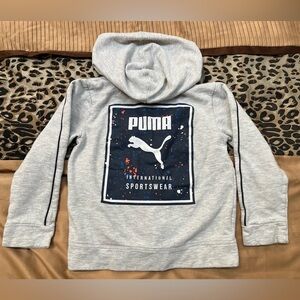 Puma Light Gray Zip-Up Hoodie Sz 6